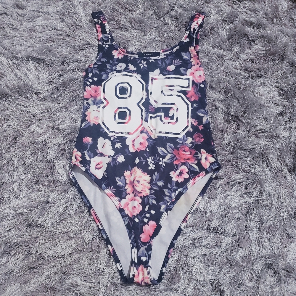 Sporty girly 85 floral one piece tank